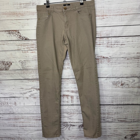 H&M Pants size 12 tall stretchy khaki straight leg casual pants - Picture 1 of 9